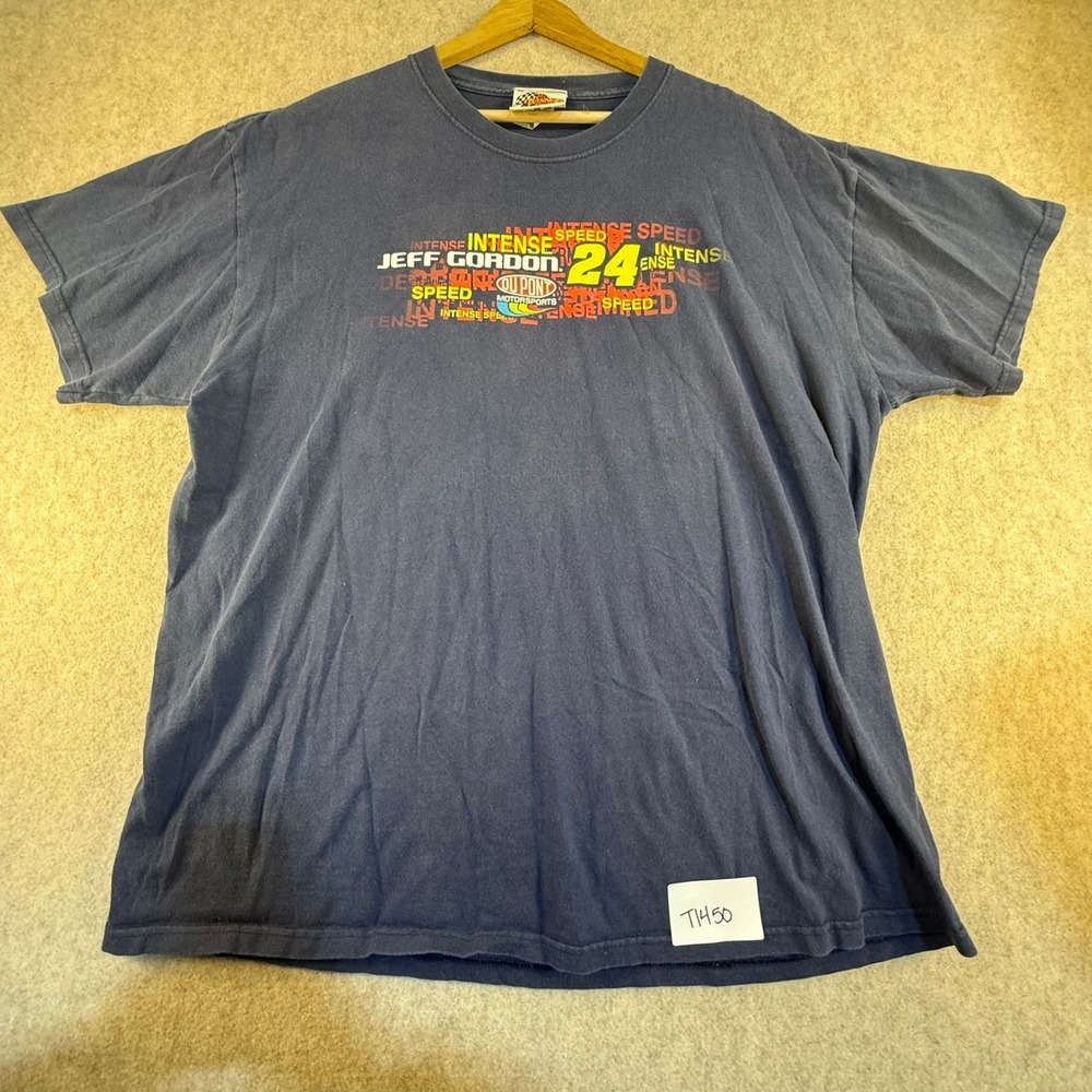 Winners Circle Jeff‎ Gordon NASCAR T-Shirt Navy Blue DuPont 24 Men XL T1450